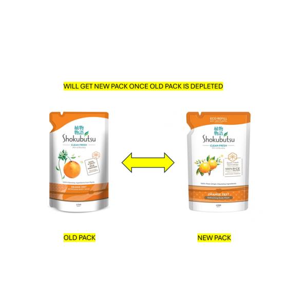 Shokubutsu Orange Zest Shower Foam Refill 500g